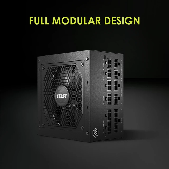Alt view image 3 of 7 - MSI MAG A650GL, Fully Modular Compact Gaming 650W Power Supply, 80+ Gold, ATX PSU, 10 Year Warranty