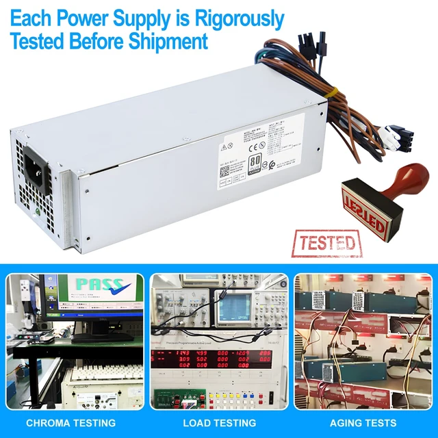 Alt view image 6 of 7 - S-Union Upgraded D500EPM-00 500W Power Supply H500EPM-00 Compatible with Dell Optiplex 3050MT 7080MT 7070MT 7060MT 5090 3681 MT G5-5090 5060 XPS 8940 MT 5K7J8 Y7R0X D500EPM-00 H500EGM-00 Power Supply