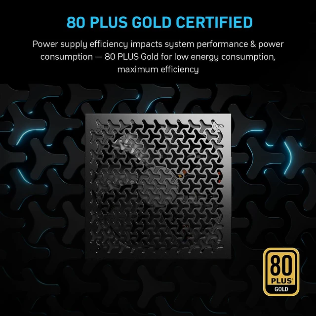 Alt view image 5 of 7 - 850W Fully Modular Power Supply, 80+ Gold Certified PSU | ATX 3.1 & PCIe 5.1 Ready | 12V-2x6 Connector | 140mm Low-Noise Fan | 105 Japanese Capacitors | Black PSU