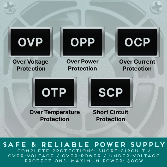 Alt view image 6 of 7 - Apevia TFX-AP300W 300W TFX Power Supply, 80mm Fan, All PSU Protections | TFX Form Factor, 80mm Auto Thermal Controlled Fan, Heavy Duty Protections, Quiet Operation, Manual Input Voltage 115V/230V