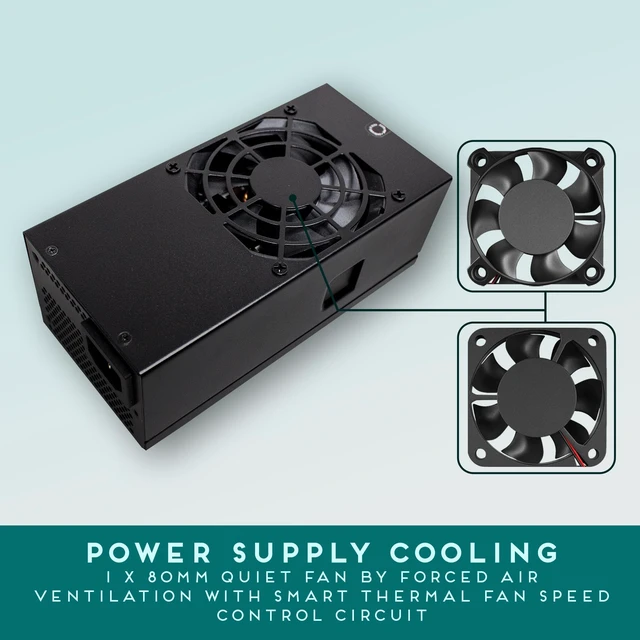 Alt view image 7 of 7 - Apevia TFX-AP300W 300W TFX Power Supply, 80mm Fan, All PSU Protections | TFX Form Factor, 80mm Auto Thermal Controlled Fan, Heavy Duty Protections, Quiet Operation, Manual Input Voltage 115V/230V