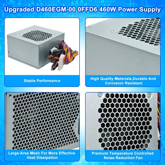 Alt view image 5 of 7 - Upgraded D460EGM-00 0FFD6 460W Power Supply HU460AM-01 PSU Compatible with Dell Precision 3630 T3630 5680 T3640 T3650 Alien-Ware Aurora R7 R6 R5,DPS-460DB-18 A AC460AM-01 D460AM-03 Power Supply