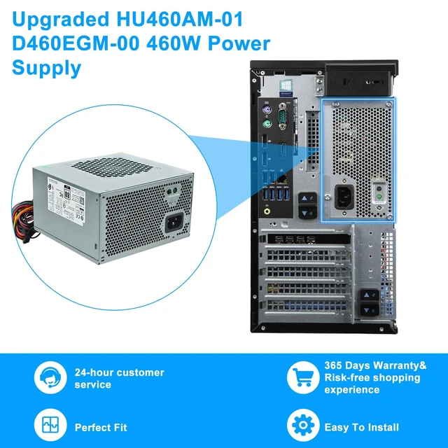 Alt view image 7 of 7 - Upgraded D460EGM-00 0FFD6 460W Power Supply HU460AM-01 PSU Compatible with Dell Precision 3630 T3630 5680 T3640 T3650 Alien-Ware Aurora R7 R6 R5,DPS-460DB-18 A AC460AM-01 D460AM-03 Power Supply