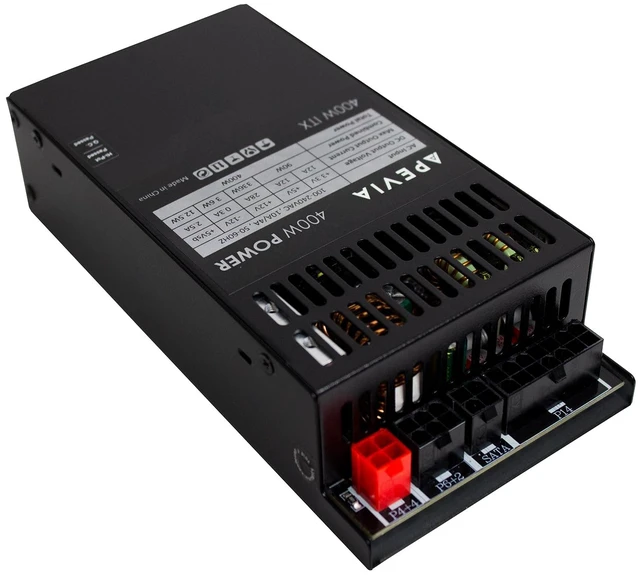 Main image of Apevia ITX-PFC400W Fully Modular ITX 400W Power Supply, Active PFC 90-264V | ITX Form Factor, Fully Modular, 80mm Auto Thermal Controlled Fan, Full Range Active PFC 90V-264V, Heavy Duty Protections