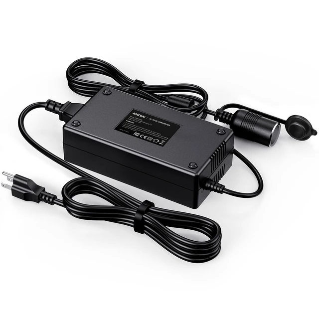 Main image of AstroAI AC to DC Converter, 15A/180W/8.25FT/110V to 12V Converter | Car Cigarette Lighter Socket AC/DC Power Supply Adapter Transformer for Inflator, Car Refrigerator, and Other Car Devices