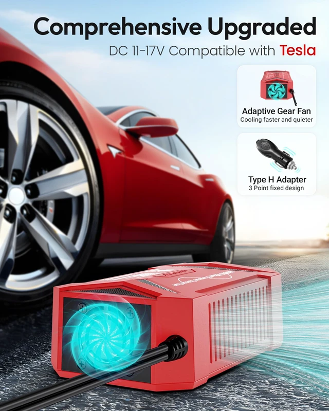 Alt view image 4 of 7 - BESTEK Pure Sine Wave Power Inverter - 300W Car Plug in Charger Outlet DC 12V to 110V AC - Cigarette Lighter Adapter 4.8A Dual USB Fast Charging Ports for Laptop - Aluminum Housing - Red