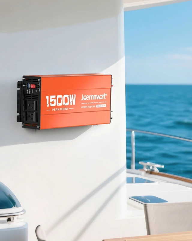 Alt view image 6 of 7 - Joemnwart 1500W Inverter 12V DC to 120V AC Converter with 2 AC Outlets, QC3.0/PD30W Fast Charging USB Ports, Car Power Inverter Adapter for Vehicles