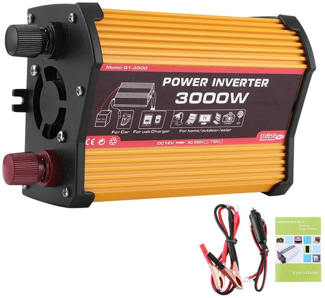 Main image of Power Inverter Auto AC Converter Modified Sine Car Adapter Converter with Dual USB Port Outlet Fast Charging (12V to 110V)