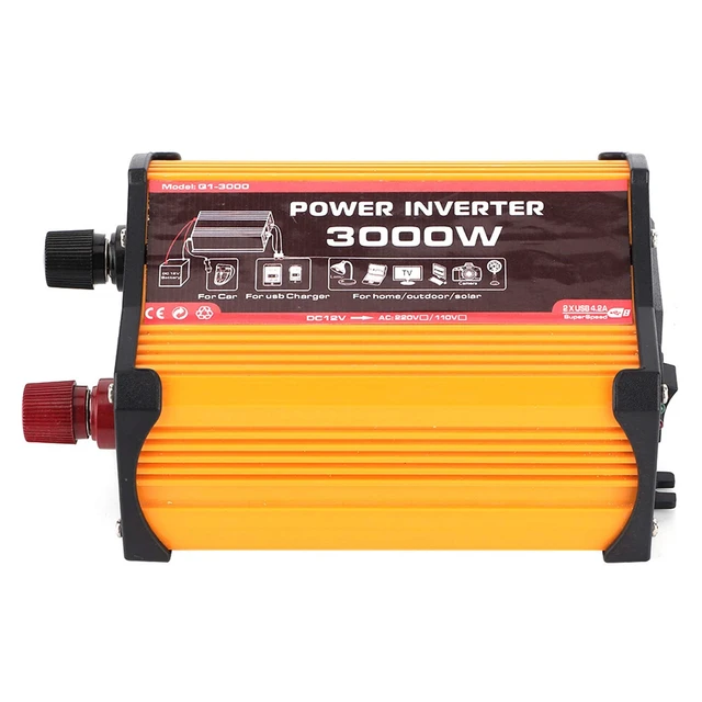 Alt view image 2 of 7 - Power Inverter Auto AC Converter Modified Sine Car Adapter Converter with Dual USB Port Outlet Fast Charging (12V to 110V)
