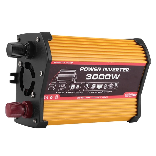 Alt view image 4 of 7 - Power Inverter Auto AC Converter Modified Sine Car Adapter Converter with Dual USB Port Outlet Fast Charging (12V to 110V)