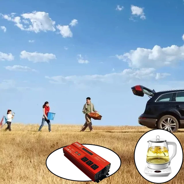 Alt view image 6 of 6 - MOVFFGGRM 800W Peak 1600W Power inverters for Vehicles,Peak 1600 watt, Car 12V DC to 110V AC Converter 4x2.4A USB Ports Car Charger with 1 Cigarette Lighter Ports,LCD Digital Display