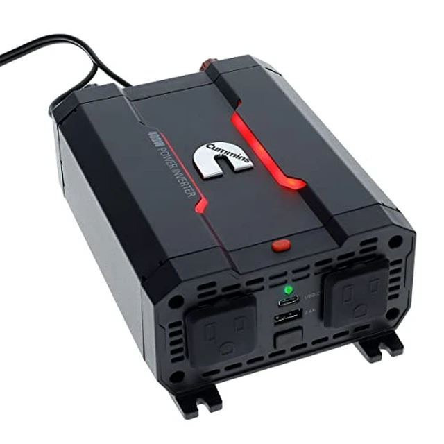 Alt view image 3 of 4 - Cummins CMN400 400 Watt Car Inverter DC 12 Volts to 110 Volts AC Converter (Full Kit Included) 2 AC Ports Plus 2.4A USB & Fast-Charge 3.0A USB-C