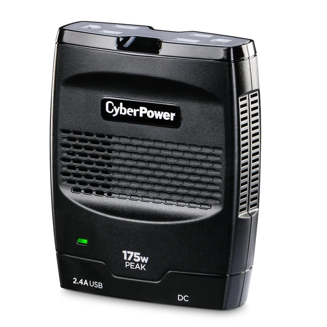 Alt view image 2 of 7 - CyberPower CPS175PSUFC 175W Power Inverter | 12V DC to 120V AC Car Converter with 2 AC Outlets & 2.1A USB Port, 120W Continuous Output, 2Year Warranty