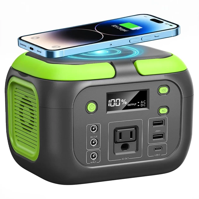 Main image of SinKeu 200W Portable Power Station, 155Wh Solar Generator for Camping | 18W USB-C; Dual USB-A & DC Outputs; AC, Car & Solar Recharge; LED Flashlight; Road Trips, Travel & Emergency Backup