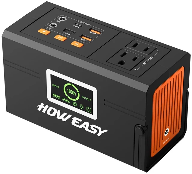 Main image of HOWEASY Portable Power Station 127W,Solar Generator(Solar Panel Optional) | 88.8Wh Power Supply with 110V AC Outlet, 1*Type-C, 2*QC3.0, Solar Powered Generator for Emergency Backup, Camping