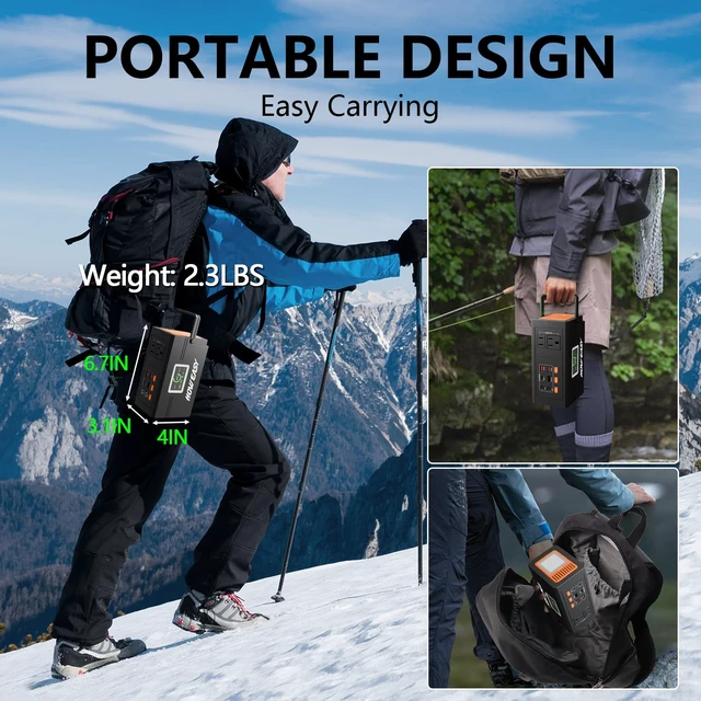 Alt view image 5 of 6 - HOWEASY Portable Power Station 127W,Solar Generator(Solar Panel Optional) | 88.8Wh Power Supply with 110V AC Outlet, 1*Type-C, 2*QC3.0, Solar Powered Generator for Emergency Backup, Camping