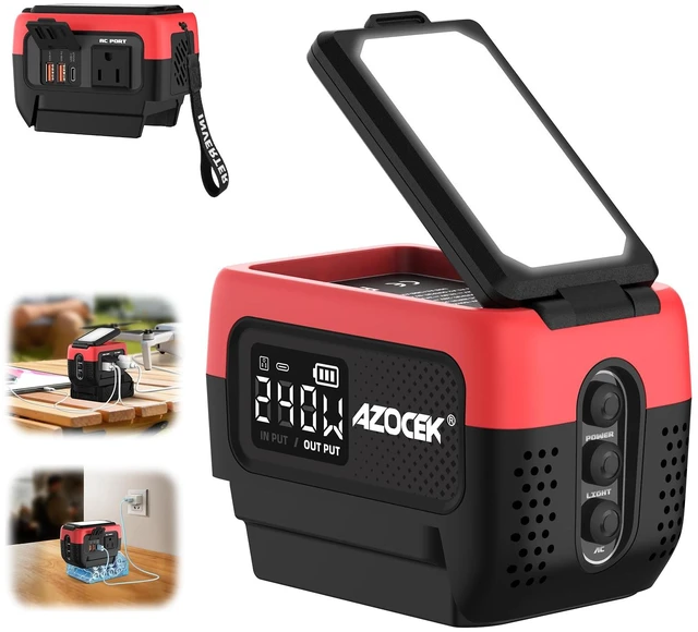 Main image of 240W Power Inverter Pure Sine Wave Compatible with Milwaukee 18V Battery | No Battery, 7A Fast Charger, 120V AC Outlets, USB-C 140W, 2 QC USB Ports 18W, 600LM LED, Portable Power Station