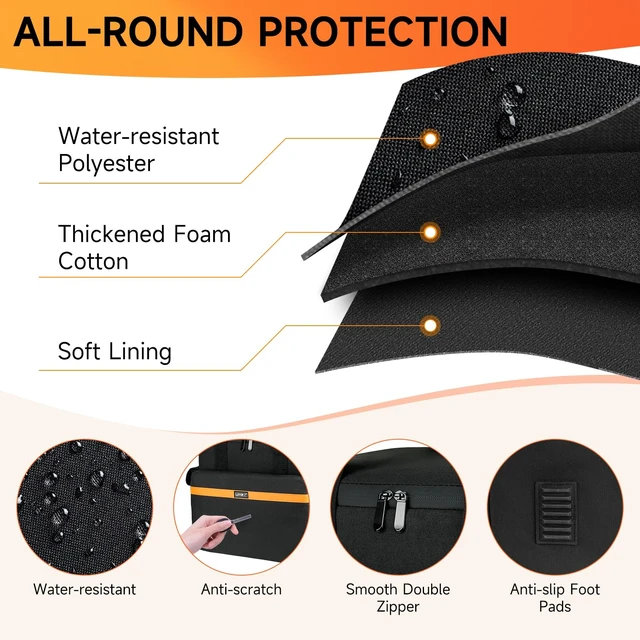 Alt view image 4 of 7 - Travel Carrying Case Bag Fits for Jackery Explorer 2000 v2/2000 Plus v2/1500/1500 Ultra/ECOFLOW DELTA 2/Anker SOLIX C1000 Gen 2/BLUETTI AC180/Elite 200 V2 Portable Power Station,Cable & Accessories
