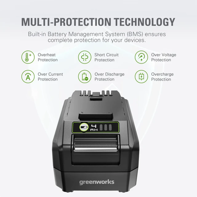 Alt view image 4 of 7 - Greenworks 24V 4.0Ah USB Battery (2-Pack) Starter Kit + Dual Port Rapid Charger (Genuine Greenworks Parts)