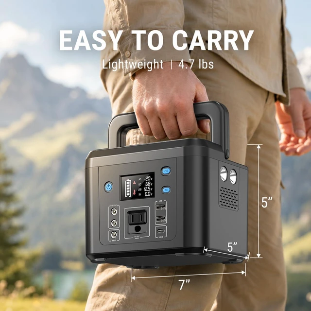 Alt view image 5 of 7 - 200W Portable Power Station, 192Wh LiFePO4 Solar Generator for Camping | Powkey Battery Powered Power Bank with 120V AC Outlet, Emergency Backup Battery for CPAP & Outdoor (Excludes Solar Panel)