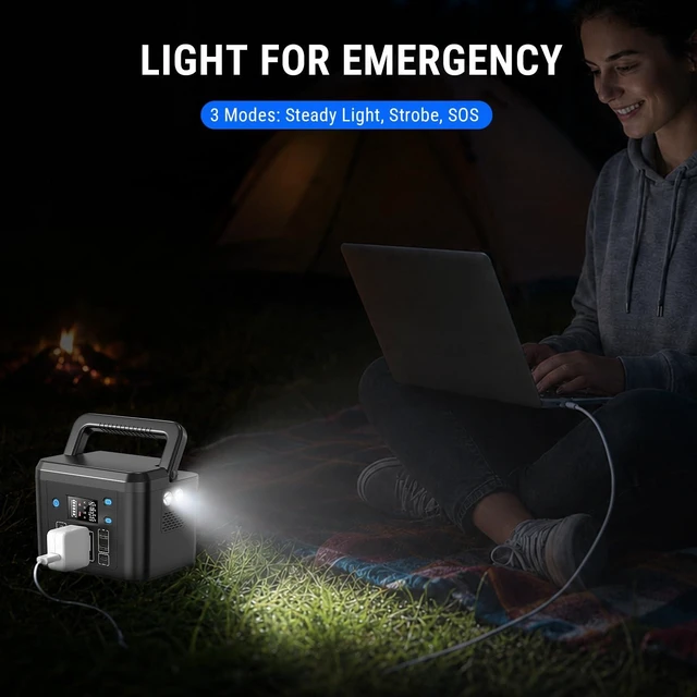 Alt view image 7 of 7 - 200W Portable Power Station, 192Wh LiFePO4 Solar Generator for Camping | Powkey Battery Powered Power Bank with 120V AC Outlet, Emergency Backup Battery for CPAP & Outdoor (Excludes Solar Panel)