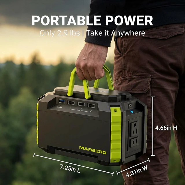 Alt view image 2 of 7 - MARBERO Portable Power Station 150Wh Camping Solar Generator Laptop Charger Power Bank with AC Outlet 110V 150W Peak with 4*USB, 4*DC Ports, LED Flashlights for CPAP Home Camping Hurricane Emergency