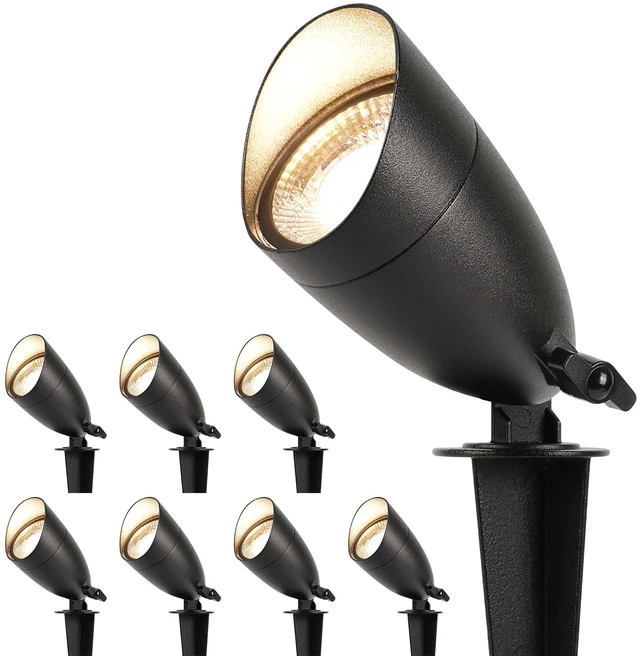 Main image of LUTEC 12V Low Voltage Landscape Lighting, Die-cast Aluminum Spot Lights with Connectors, IP65 Waterproof Outdoor Landscape Spotlights, 5W 550LM Warm White 3000K for Tree Garden Yard Pathway, 8 Pack