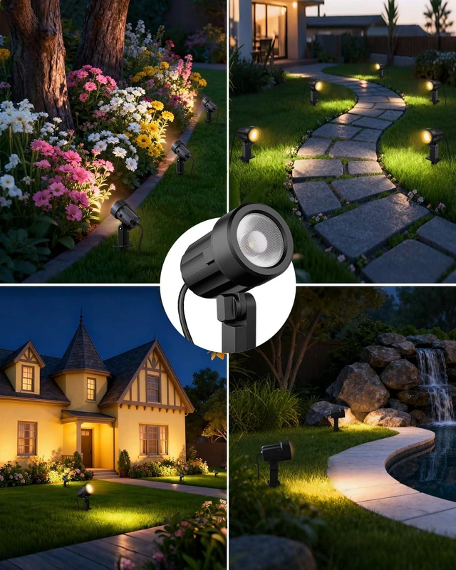 Alt view image 6 of 7 - ZZXX All-in-One Low Voltage Landscape Lighting Kit Dusk to Dawn, 12-Pack | LED Landscape Lights with Transformer 100FT Wire and Connectors, 2700K Waterproof Garden Spot Lights for Yard House Tree