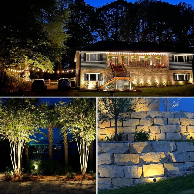 Alt view image 5 of 7 - SUNVIE 3W Low Voltage Landscape Lighting LED Landscape Spotlights with Connectors Waterproof Low Voltage Landscape Lights 3000K Warm White Uplights Outdoor Spot Lights for Yard Garden House, 4 Pack