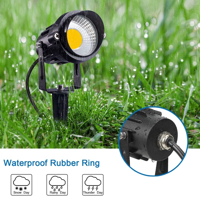 Alt view image 4 of 7 - SUNVIE LED Outdoor Spotlight 12W Landscape Lighting 120V AC Waterproof Landscape Lights Spot Lights for Yard with Spiked Stake Warm White Flag Light Garden Decorative Lamp with US 3-Plug in (6 Pack)