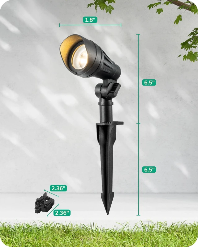 Alt view image 7 of 7 - EDISHINE Low Voltage LED Landscape Lights, 3.2W 240LM Waterproof SpotLights | 12V 3000K AC/DC, 35° Beam Angle, CRI 80, Outdoor Landscape Lighting for Trees, House, Yard, Garden 4 Pack