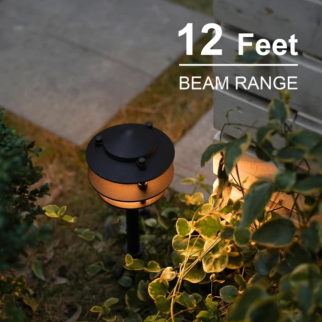 Alt view image 5 of 7 - GOODSMANN Landscape Lighting 4PK Pathway Lights Low Voltage 2.2 Watt LED 12V AC Landscape Lights 30 Lumen Warm White with Cable Connectors Metal Stakes 9122-21102-04A