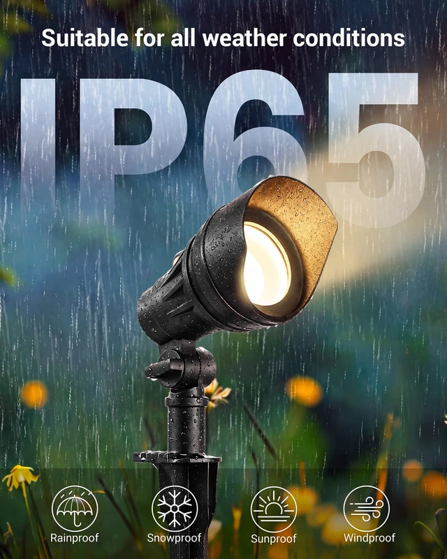 Alt view image 3 of 7 - DEWENWILS LED Low Voltage Landscape Lights, 12V Aluminum Outdoor Spotlight | 14W 540LM 3000K, IP65 Waterproof Landscape Lighting for Yard, Garden, House, Tree, Lawn 4 Pack