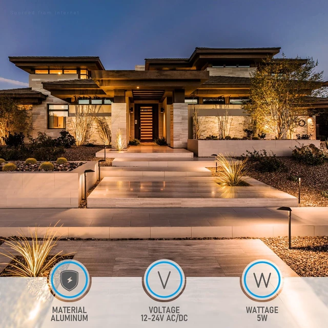 Alt view image 5 of 7 - LEONLITE 6-Pack 5CCT Anti-Glare Low Voltage Pathway Lights, 12-24V AC/DC | 5W LED Landscape Path Lights, Die-Casted Aluminum, IP65 Waterproof for Yard Walkway, 1800K/2700K/3000K/4000K/5000K, ETL