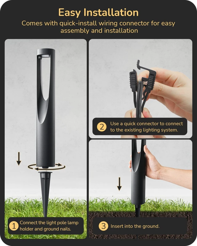 Alt view image 5 of 7 - EDISHINE Low Voltage Landscape Lights for Walkway 6 Pack | 150LM 3000K, CRI80, LED Electric Outdoor Landscape Lighting with Connectors, Waterproof for Yard, Garden
