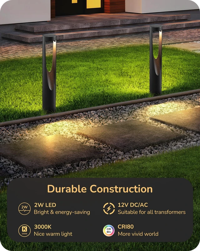 Alt view image 3 of 7 - EDISHINE Low Voltage Landscape Lights for Walkway 6 Pack | 150LM 3000K, CRI80, LED Electric Outdoor Landscape Lighting with Connectors, Waterproof for Yard, Garden