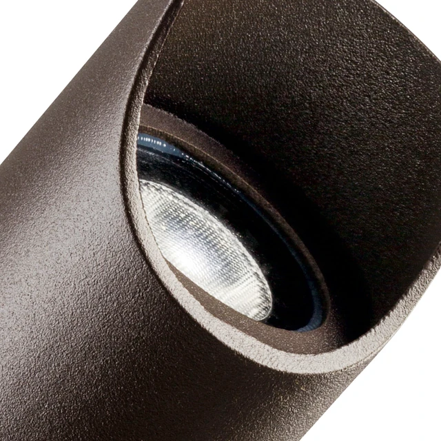 Alt view image 4 of 7 - Kichler 12V LED Landscape Spotlight Light, Textured Bronze | Adjustable cowl directs precise uplighting for trees and architectural accents (2.5" x 6"), 15384AZT