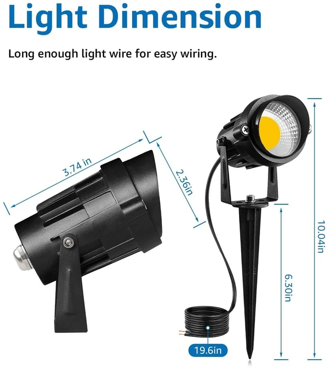 Alt view image 4 of 7 - LED Low Voltage Landscape Lights with Spike Stand & Connector 16Pack | 12V 3000K Waterproof 900LM Yard Pathway Garden Lights Wired Wall Tree Flag Landscape Spotlights Outdoor (Require Transformer)