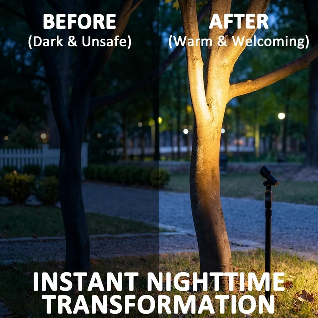 Alt view image 3 of 7 - LL LIGHTING LIVING Low Voltage Spotlights 2PK Landscape Lighting LED 2700K Warm White 4W 66 Lumens Outdoor Lights Aluminum Housing Telescopic Post with Connector for Garden Yard Black Finish