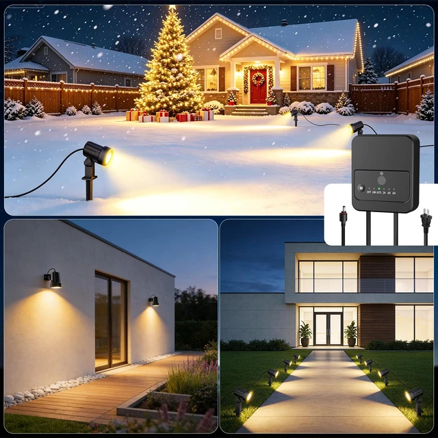 Alt view image 6 of 7 - All-in-One Low Voltage Landscape Lighting Kit, Dusk to Dawn, 8-Pack | Quick 2-Min Setup, Plug & Play Landscape Lights with Transformer 65FT Wire, Waterproof Spot Lights for Garden Yard House Tree