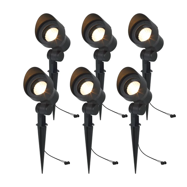Main image of MULANDI Aluminum & Glass Low Voltage Landscape Spotlights 12V LED with 20W MR16 Bulb Outdoor Landscape Lighting, 3000K Warm White Landscape Spot Lights Wired for Garden and Yard Up Lighting, 6 Pack