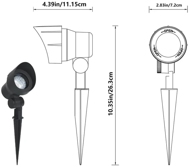 Alt view image 3 of 7 - MULANDI Aluminum & Glass Low Voltage Landscape Spotlights 12V LED with 20W MR16 Bulb Outdoor Landscape Lighting, 3000K Warm White Landscape Spot Lights Wired for Garden and Yard Up Lighting, 6 Pack
