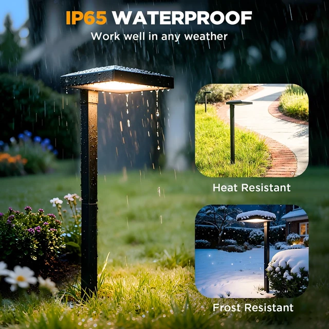 Alt view image 5 of 7 - LUTEC 6 Pack Low Voltage Pathway Lights, Aluminum 12V Landscape Lighting with ConnectorsIP65 Waterproof Anti-Glare Wired LED Pathway Lights, 5W 500LM Warm White 3000K for Pathway, Yard, Garden