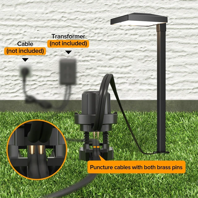 Alt view image 2 of 7 - LUTEC 6 Pack Low Voltage Pathway Lights, Aluminum 12V Landscape Lighting with ConnectorsIP65 Waterproof Anti-Glare Wired LED Pathway Lights, 5W 500LM Warm White 3000K for Pathway, Yard, Garden