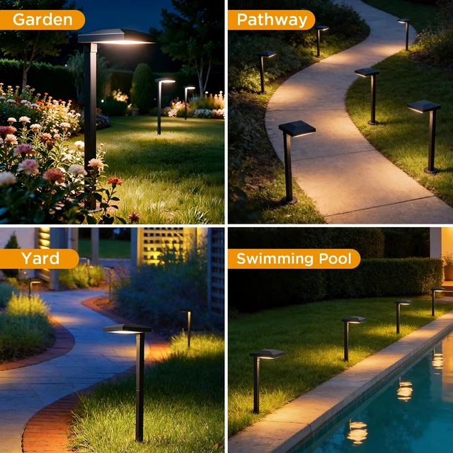 Alt view image 7 of 7 - LUTEC 6 Pack Low Voltage Pathway Lights, Aluminum 12V Landscape Lighting with ConnectorsIP65 Waterproof Anti-Glare Wired LED Pathway Lights, 5W 500LM Warm White 3000K for Pathway, Yard, Garden