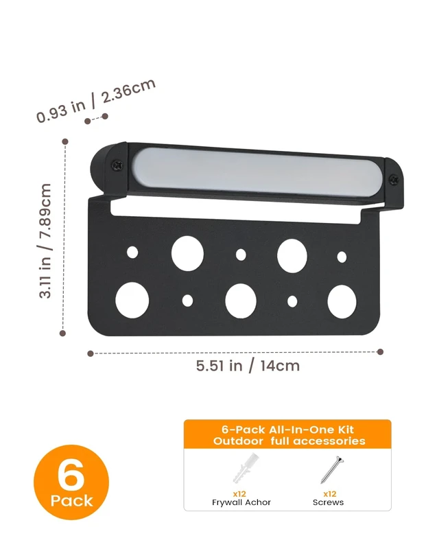 Alt view image 3 of 7 - MULANDI 6 Pack 5.51" LED Retaining Wall Lights, 3000K Hardscape Lighting | 3.3W 12V Aluminum Low Voltage Landscape Lighting Warm White Paver Lights, IP65 Waterproof Outdoor Step Lights, ETL UL CSA