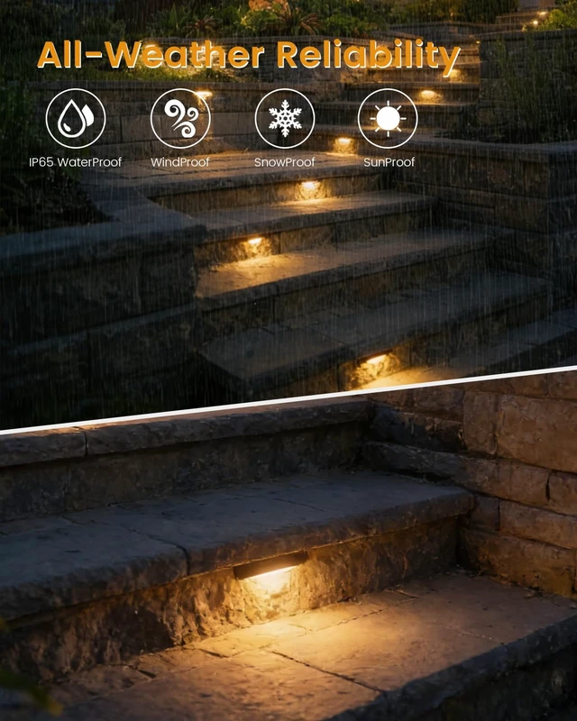 Alt view image 4 of 7 - MULANDI 6 Pack 5.51" LED Retaining Wall Lights, 3000K Hardscape Lighting | 3.3W 12V Aluminum Low Voltage Landscape Lighting Warm White Paver Lights, IP65 Waterproof Outdoor Step Lights, ETL UL CSA