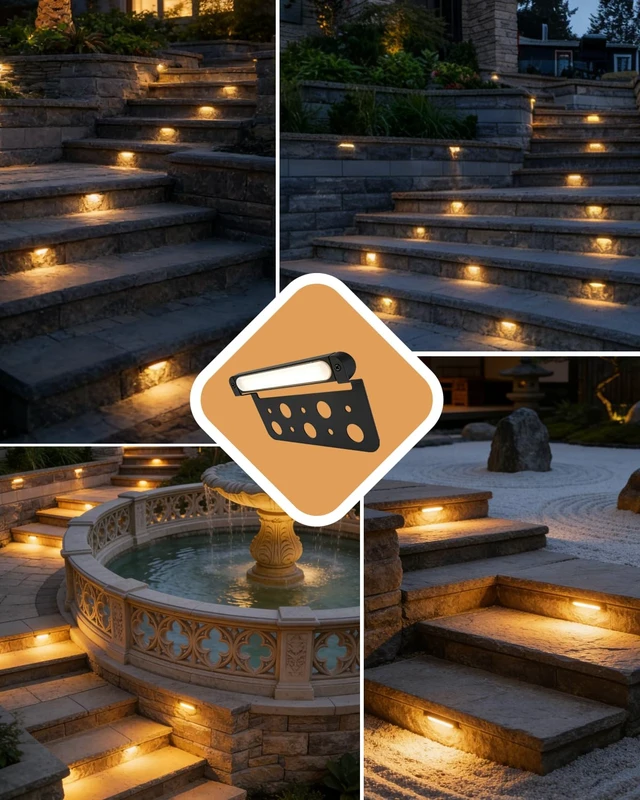 Alt view image 7 of 7 - MULANDI 6 Pack 5.51" LED Retaining Wall Lights, 3000K Hardscape Lighting | 3.3W 12V Aluminum Low Voltage Landscape Lighting Warm White Paver Lights, IP65 Waterproof Outdoor Step Lights, ETL UL CSA