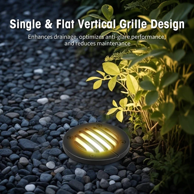 Alt view image 3 of 7 - Gmalos Low Voltage Landscape Lighting: 10W 2700K Warm White LED Well Lights, 12/24V Outdoor In-Ground Lights with IP67 Waterproof for Garden Yard Pathway Pavers Deck Fence, 12 Pack with Connectors