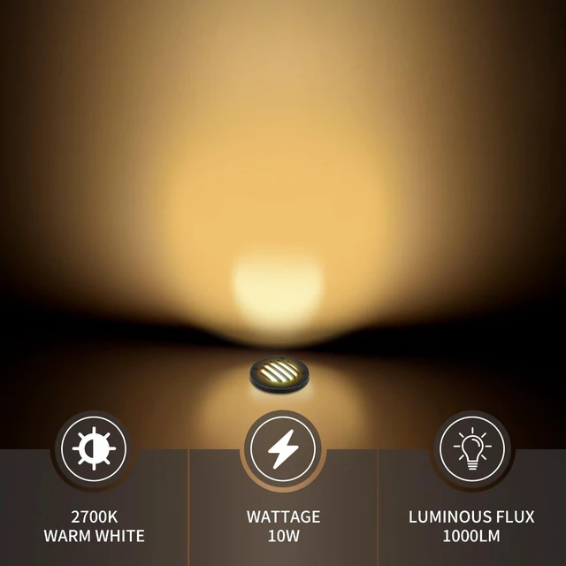 Alt view image 7 of 7 - Gmalos Low Voltage Landscape Lighting: 10W 2700K Warm White LED Well Lights, 12/24V Outdoor In-Ground Lights with IP67 Waterproof for Garden Yard Pathway Pavers Deck Fence, 12 Pack with Connectors